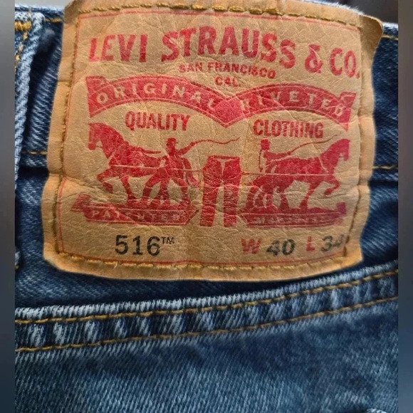 Levi’s 516 Classic Straight Leg Jeans Men’s 40x34 Mid Wash Denim Sustainable - Picture 4 of 7